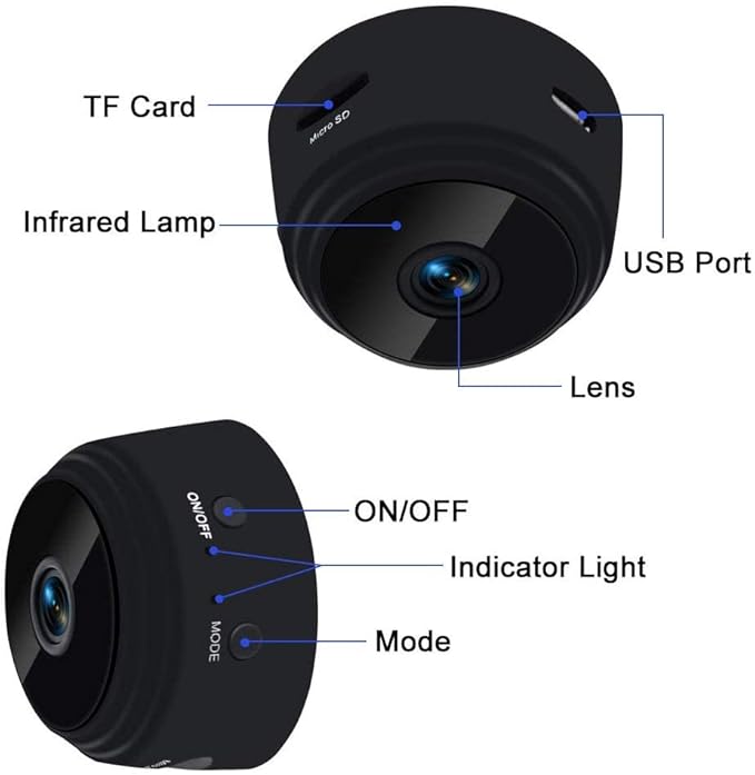 WiFi Spy Camera Hidden for Home Outdoor High HD Focus Spy Magnet Mini Live Stream Night Vision IP Wireless 1080P Audio Video Hidden Indoor Nanny Camera for Home Offices Security