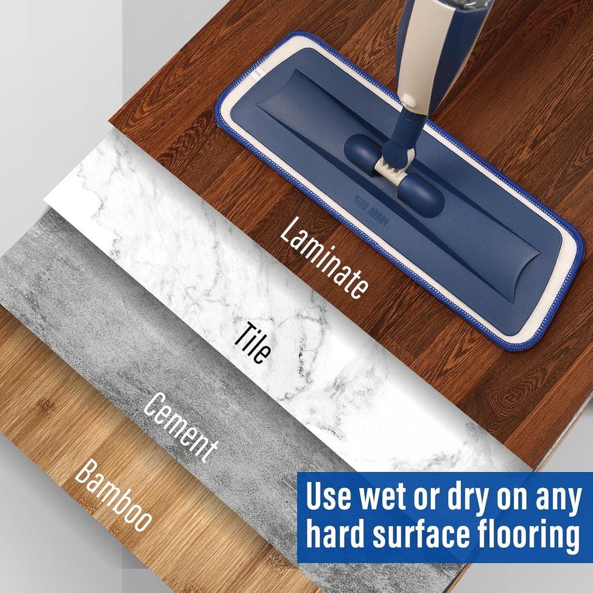 Aluminium Microfiber Floor Cleaning Spray Mop with Removable Washable Cleaning Pad and Integrated Water Spray Mechanism