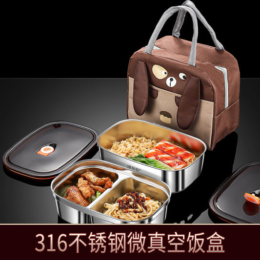 316 stainless steel micro vacuum fresh-keeping box lunch box large capacity office worker lunch box student portable lunch box suit