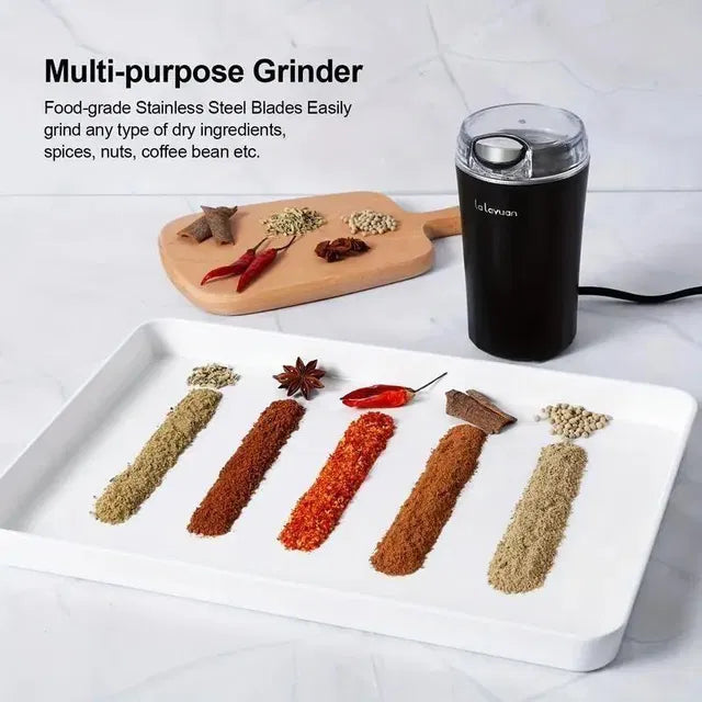 Electric Coffee Grinder Spice & Coffee Bean Grinder Stainless Steel 4 Blade Mixer Grinder for Masala & Herb Push Button Control Durable Grinding Machine for Dry Item