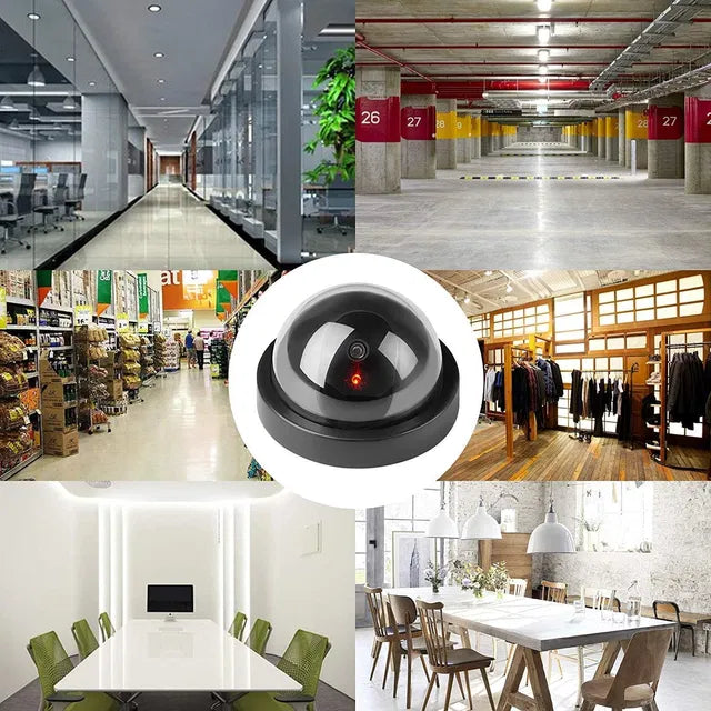 Dummy Fake Security CCTV Dome Camera with Flashing Red LED Light